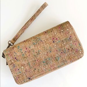 Rainbow Foiled Cork Wallet Eco Sustainable Clutch